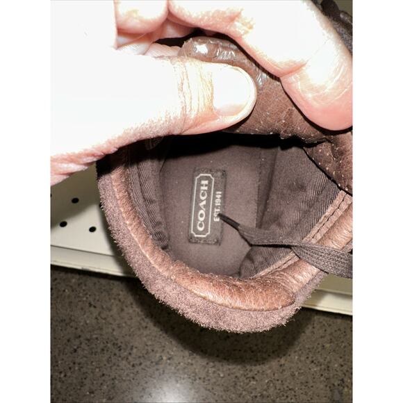 Coach Alara Women’s Brown Suede/Canvas Hidden Wedge Ankle Boots – Size 6.5M - Picture 8 of 11